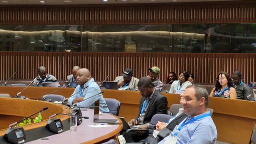 The photo shows the audience of the OEWG side event on energy efficiency (opens enlarged image)